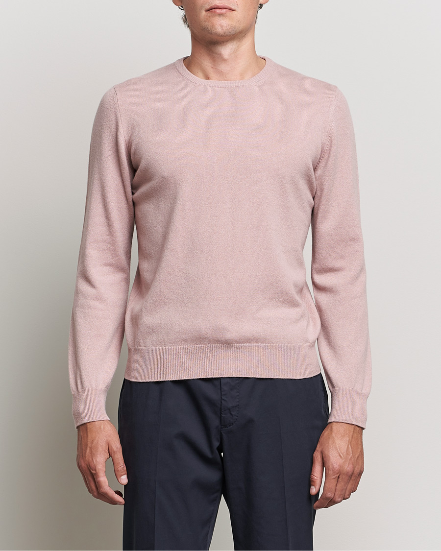 Hombres | Jerséis y prendas de punto | Gran Sasso | Wool/Cashmere Crew Neck Soft Pink