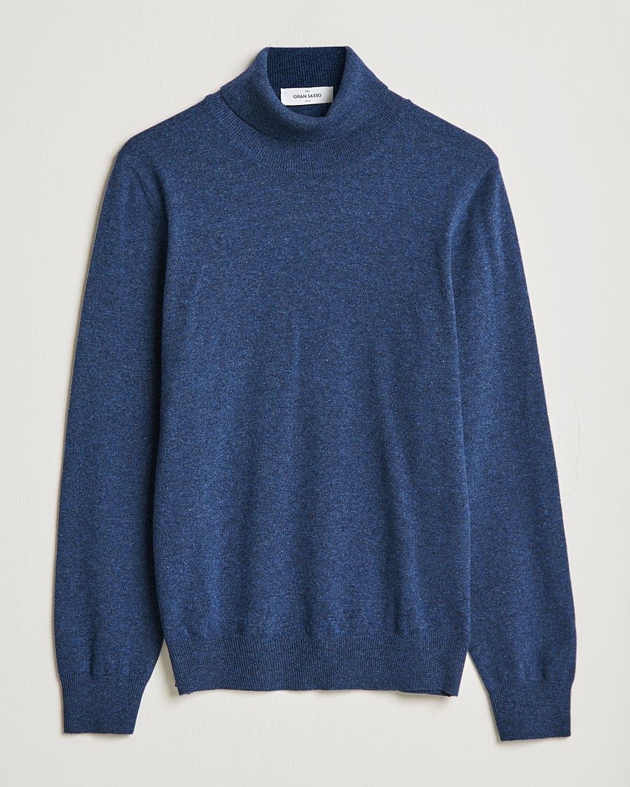 Hombres | Jerséis y prendas de punto | Gran Sasso | Wool/Cashmere Rollneck Navy Melange