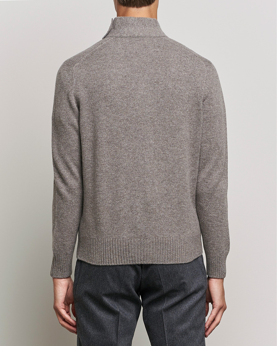 Hombres | Jerséis y prendas de punto | Gran Sasso | Heavy Wool Cardigan Light Brown