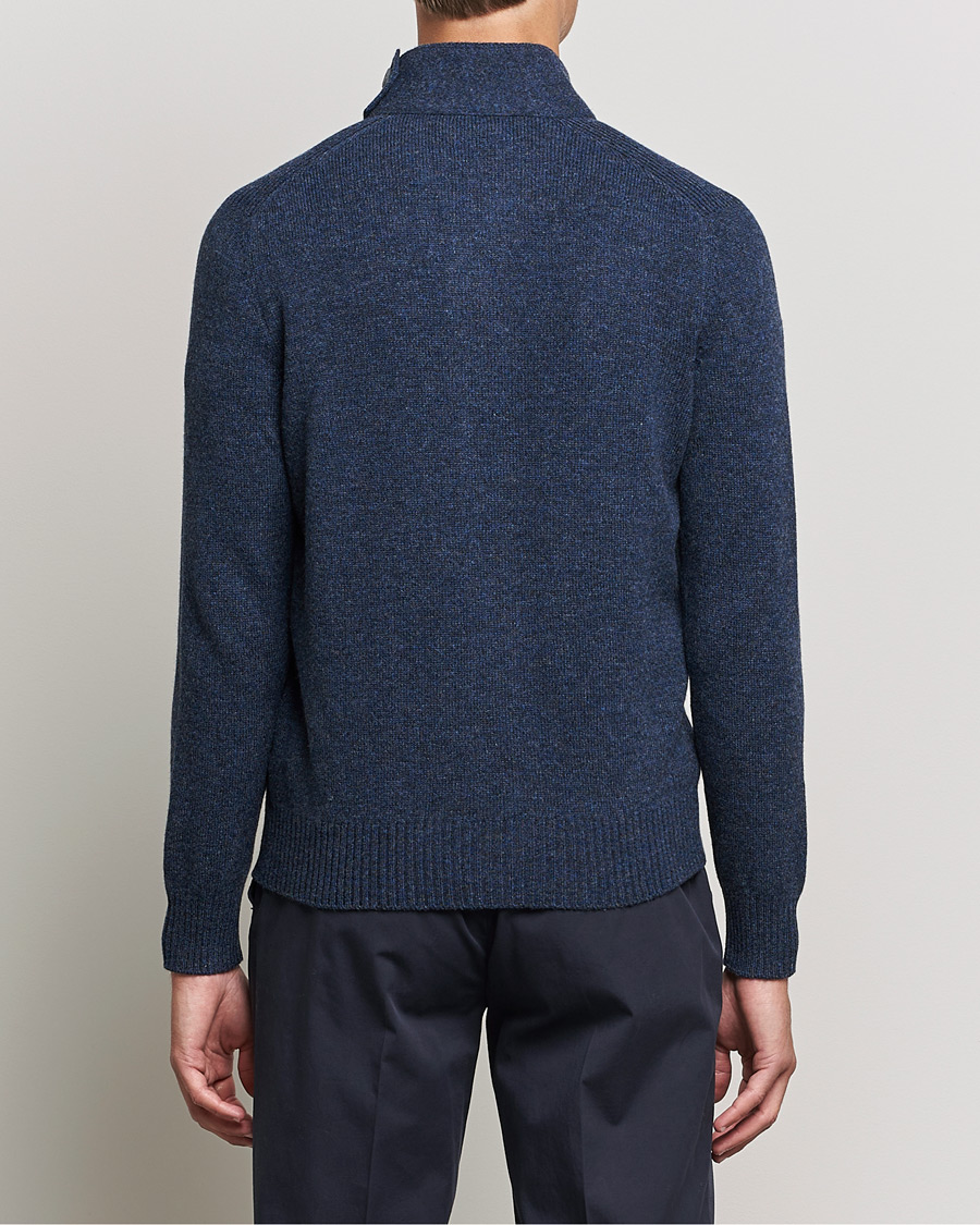 Hombres | Jerséis y prendas de punto | Gran Sasso | Heavy Wool Cardigan Navy