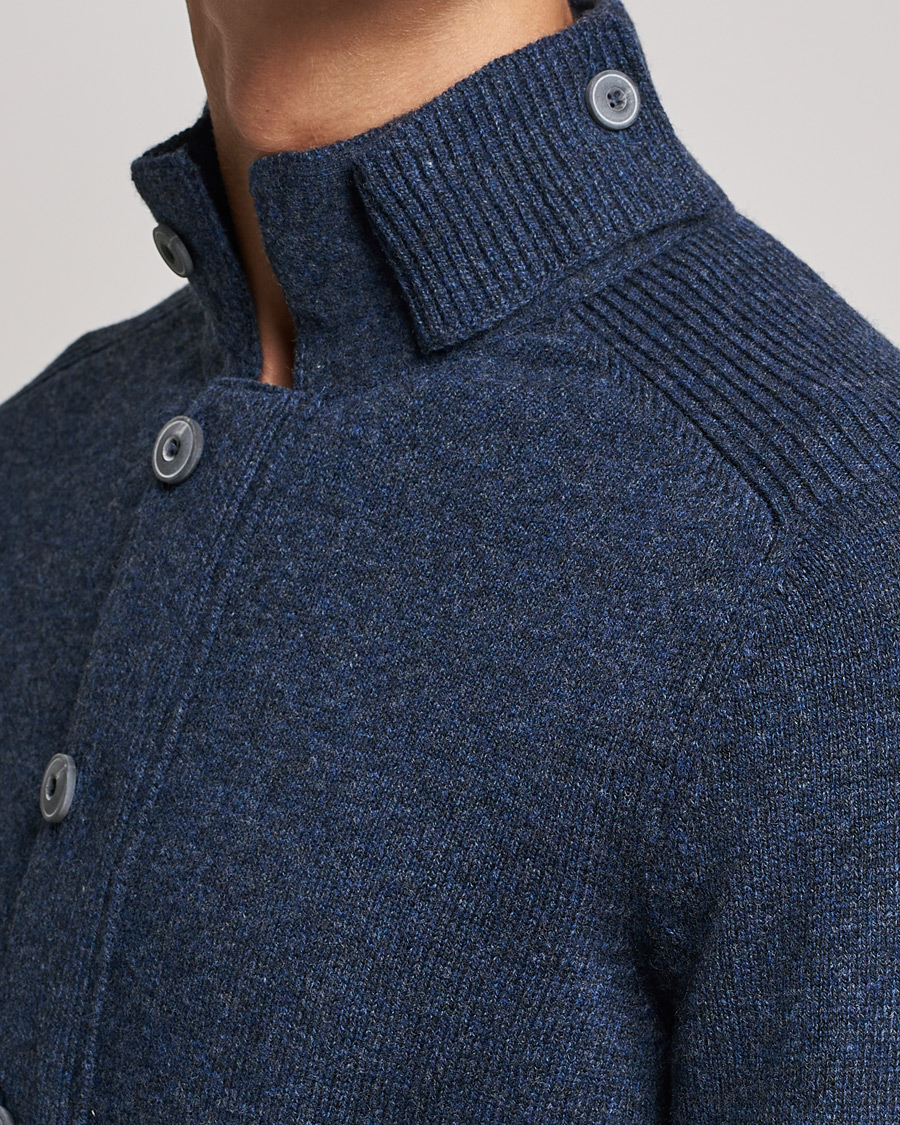 Hombres | Jerséis y prendas de punto | Gran Sasso | Heavy Wool Cardigan Navy