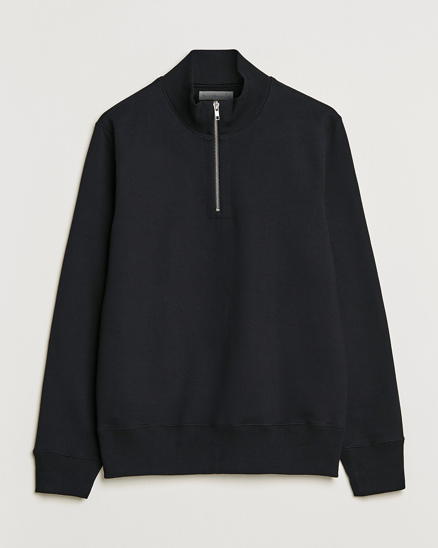 Hombres | Jerséis y prendas de punto | Merz b. Schwanen | Organic Cotton Half Zip Sweat Black