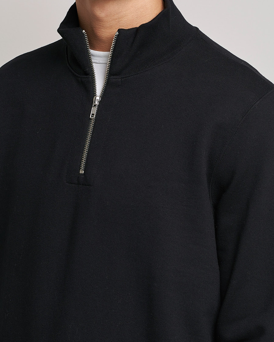 Hombres | Jerséis y prendas de punto | Merz b. Schwanen | Organic Cotton Half Zip Sweat Black