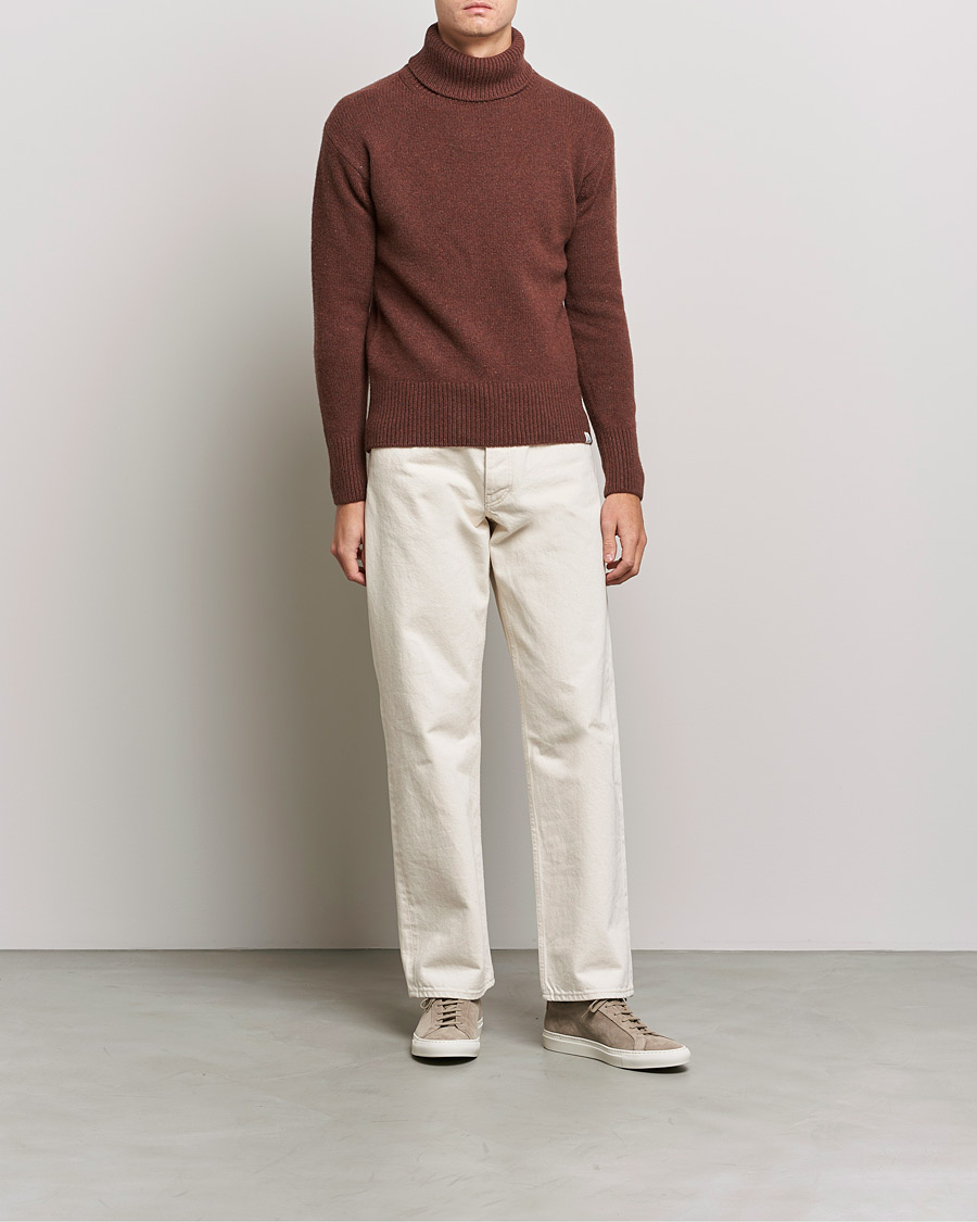 Hombres | Jerséis y prendas de punto | Merz b. Schwanen | Cashmere/Merino Rollneck Chestnut