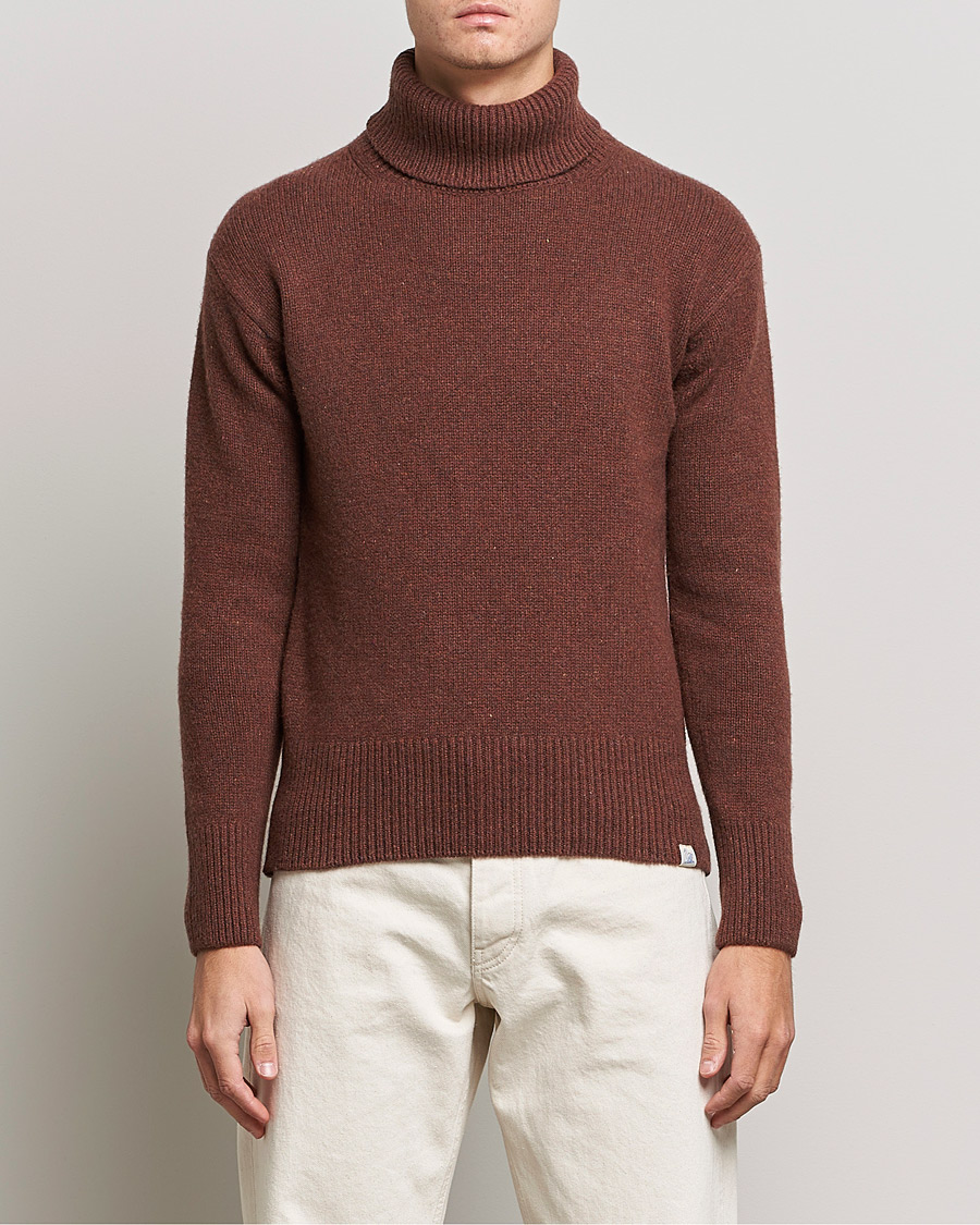 Hombres | Jerséis y prendas de punto | Merz b. Schwanen | Cashmere/Merino Rollneck Chestnut