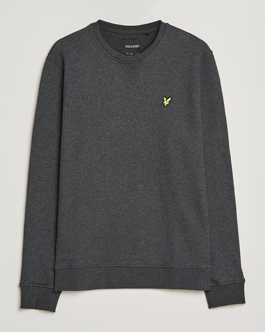 Hombres | Jerséis y prendas de punto | Lyle & Scott | Organic Cotton Crew Neck Charcoal Marl