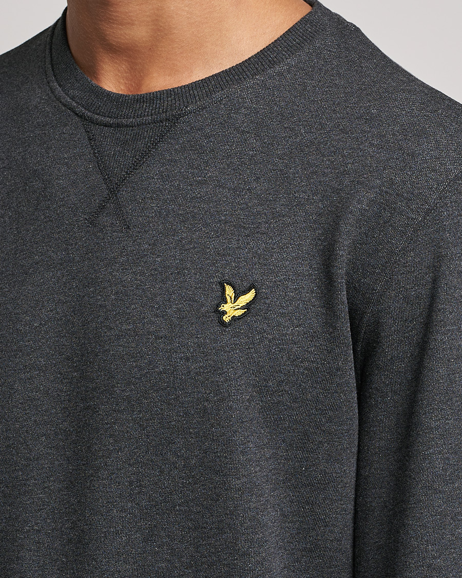 Hombres | Jerséis y prendas de punto | Lyle & Scott | Organic Cotton Crew Neck Charcoal Marl