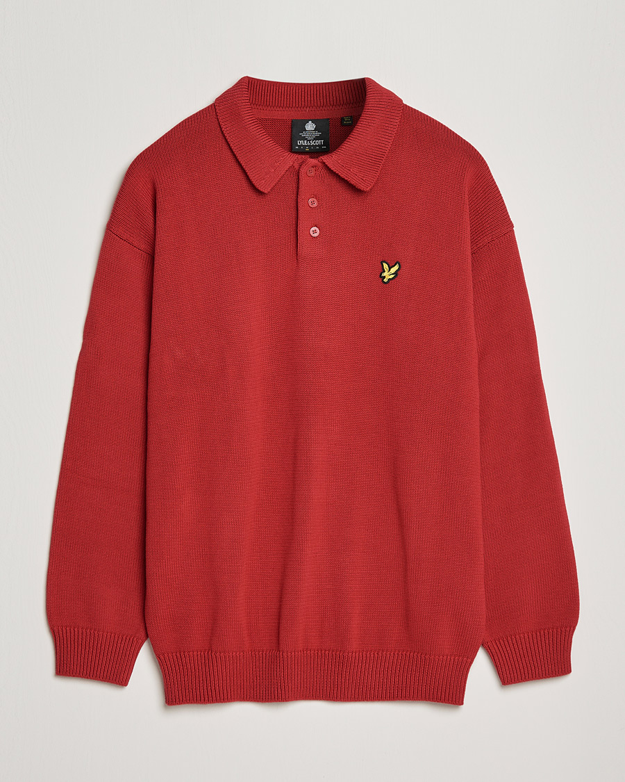 Hombres | Jerséis y prendas de punto | Lyle & Scott | Blousson Knitted Polo Tunnel Red