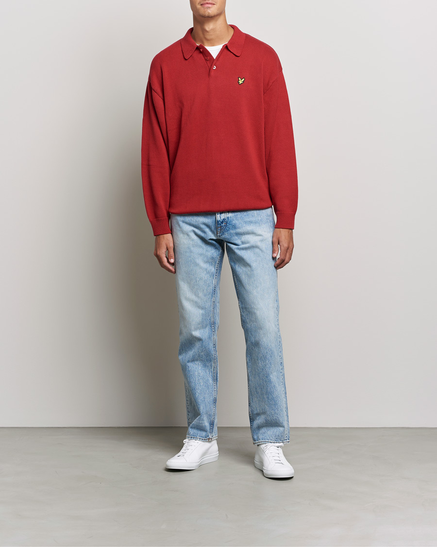 Hombres | Jerséis y prendas de punto | Lyle & Scott | Blousson Knitted Polo Tunnel Red