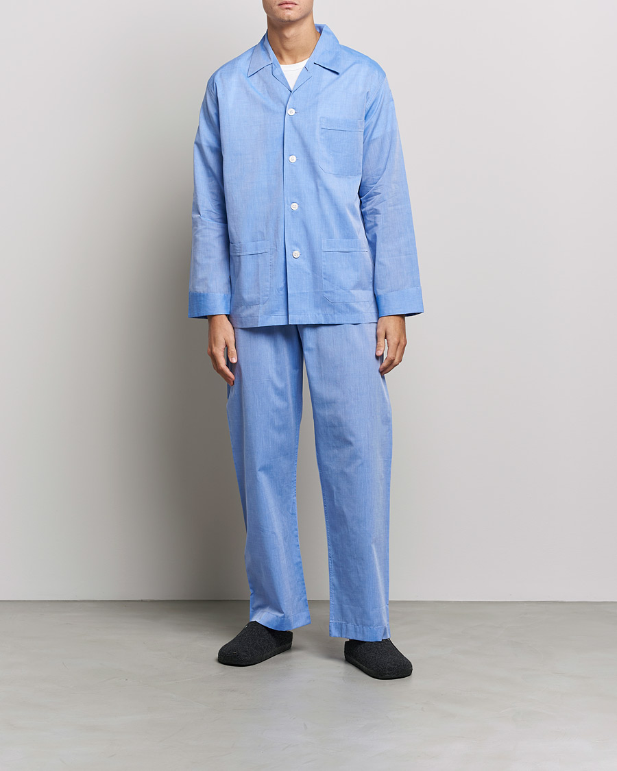 Hombres | Derek Rose Cotton Pyjama Set Blue | Derek Rose | Cotton Pyjama Set Blue