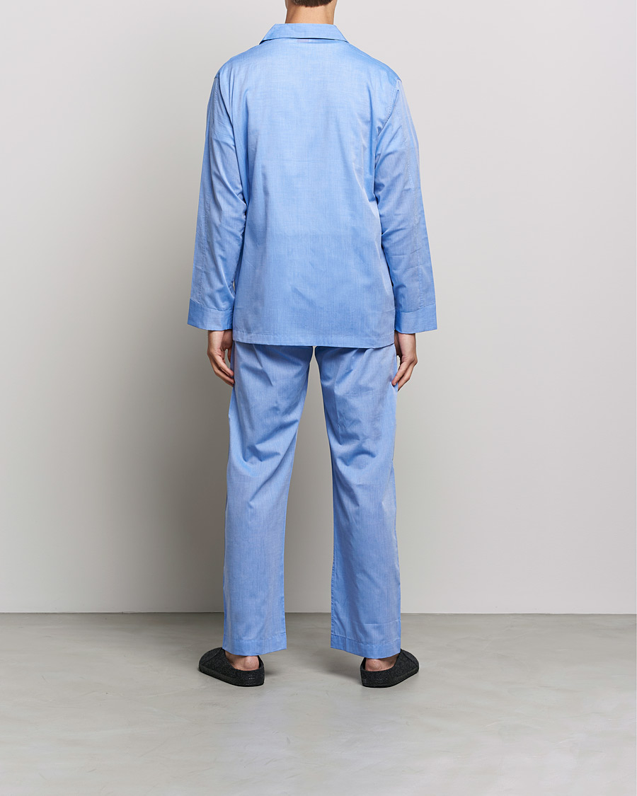 Hombres | Loungewear | Derek Rose | Cotton Pyjama Set Blue