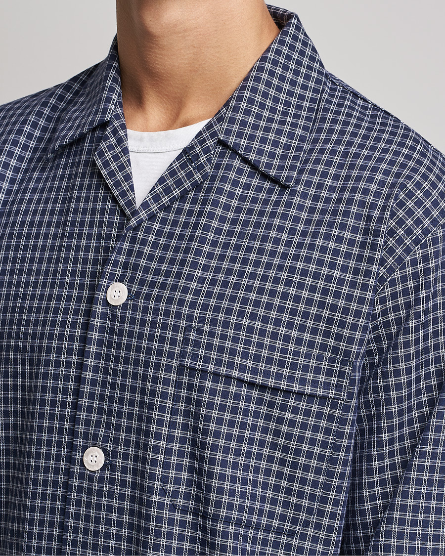 Hombres | Pijamas y batas | Derek Rose | Checked Cotton Pyjama Set Navy