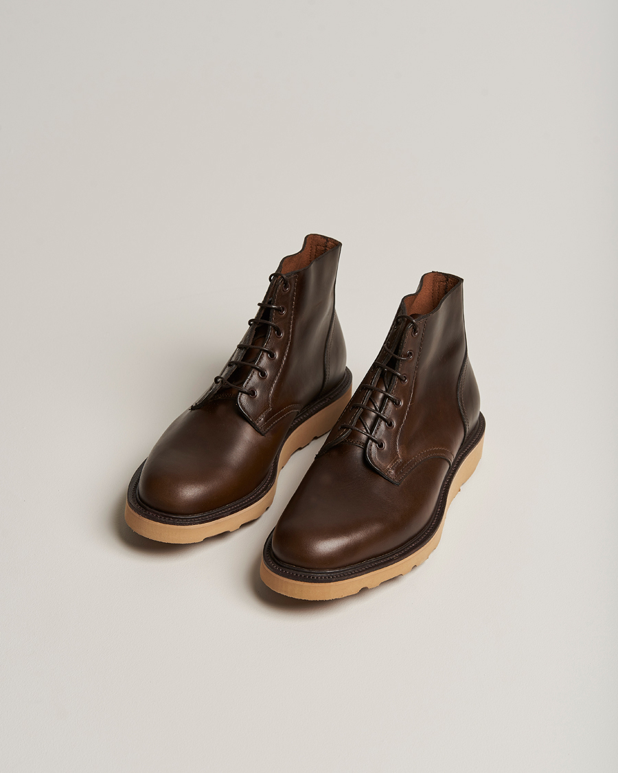Hombres | Sanders Harrison Unlined Derby Boot Brown Calf | Sanders | Harrison Unlined Derby Boot Brown Calf