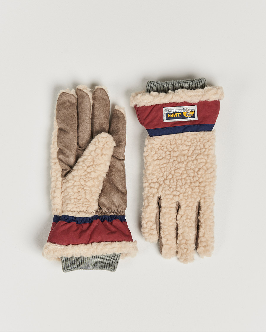 Hombres | Elmer by Swany Sota Wool Teddy Gloves Beige/Wine | Elmer by Swany | Sota Wool Teddy Gloves Beige/Wine