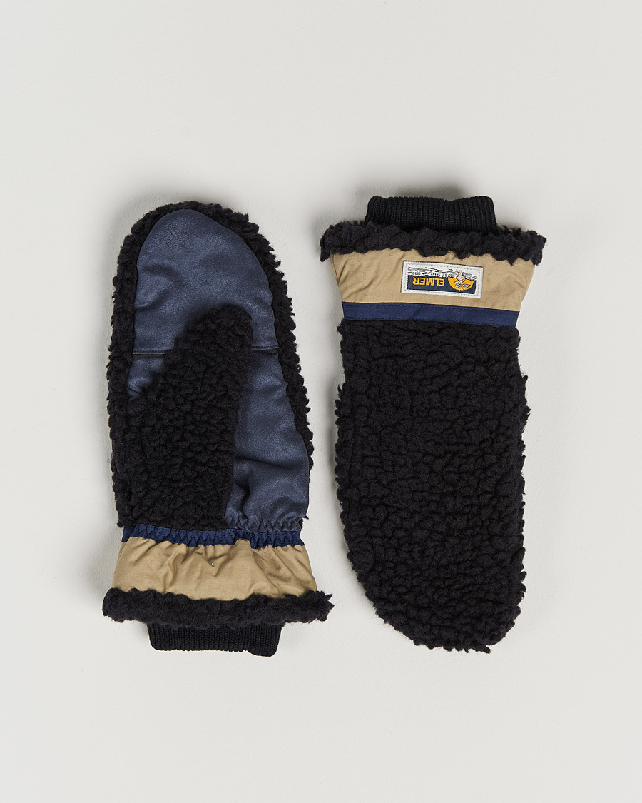Hombres | Elmer by Swany Miyo Wool Teddy Mittens Black | Elmer by Swany | Miyo Wool Teddy Mittens Black