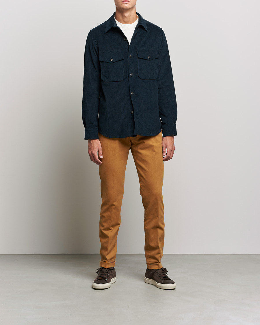 Hombres | Pantalones | Briglia 1949 | Slim Fit Cotton Stretch Chino Golden Brown