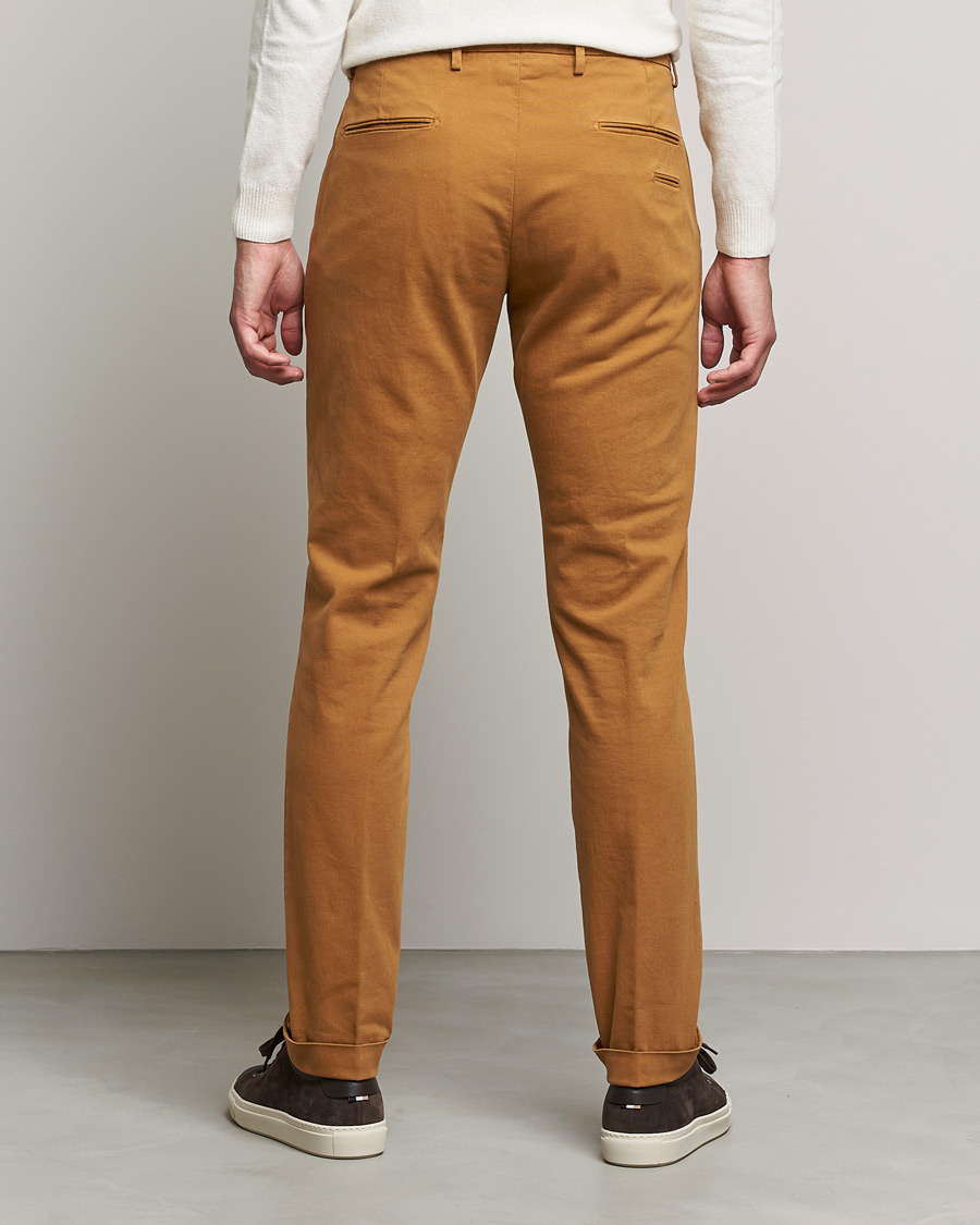 Hombres | Pantalones | Briglia 1949 | Slim Fit Cotton Stretch Chino Golden Brown