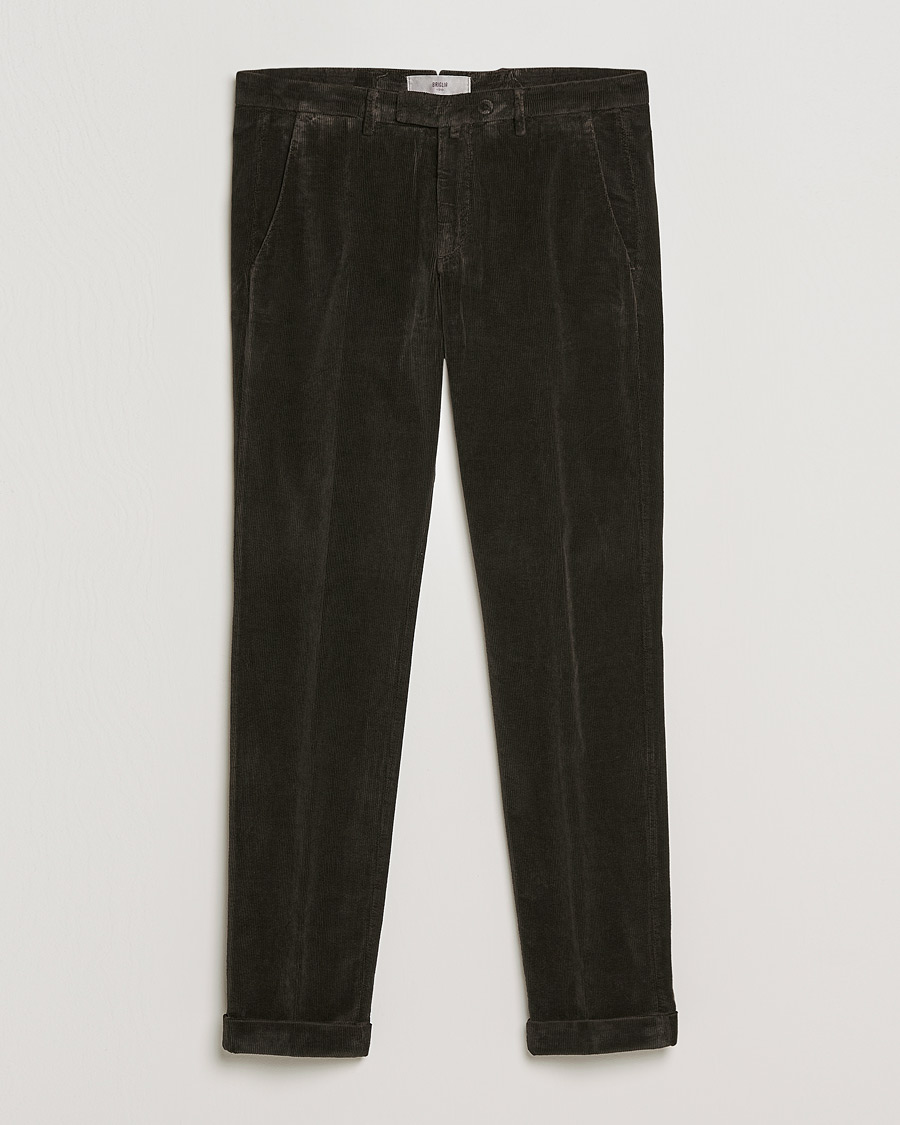 Hombres | Pantalones | Briglia 1949 | Slim Fit Corduroy Trousers Dark Brown