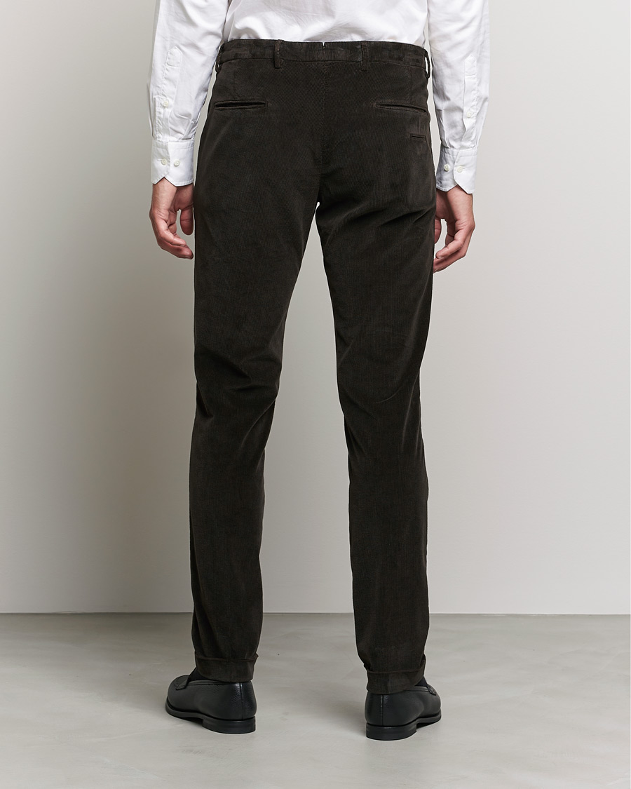 Hombres | Pantalones | Briglia 1949 | Slim Fit Corduroy Trousers Dark Brown