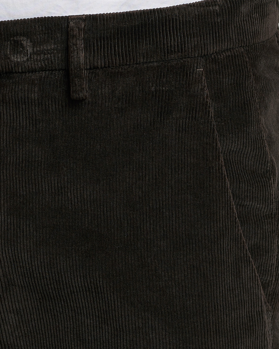 Hombres | Pantalones | Briglia 1949 | Slim Fit Corduroy Trousers Dark Brown