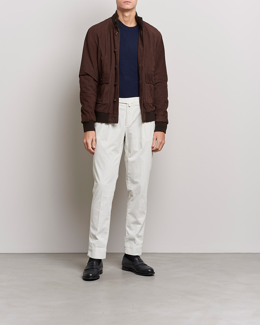 Hombres | Pantalones | Briglia 1949 | Easy Fit Corduroy Trousers Off White