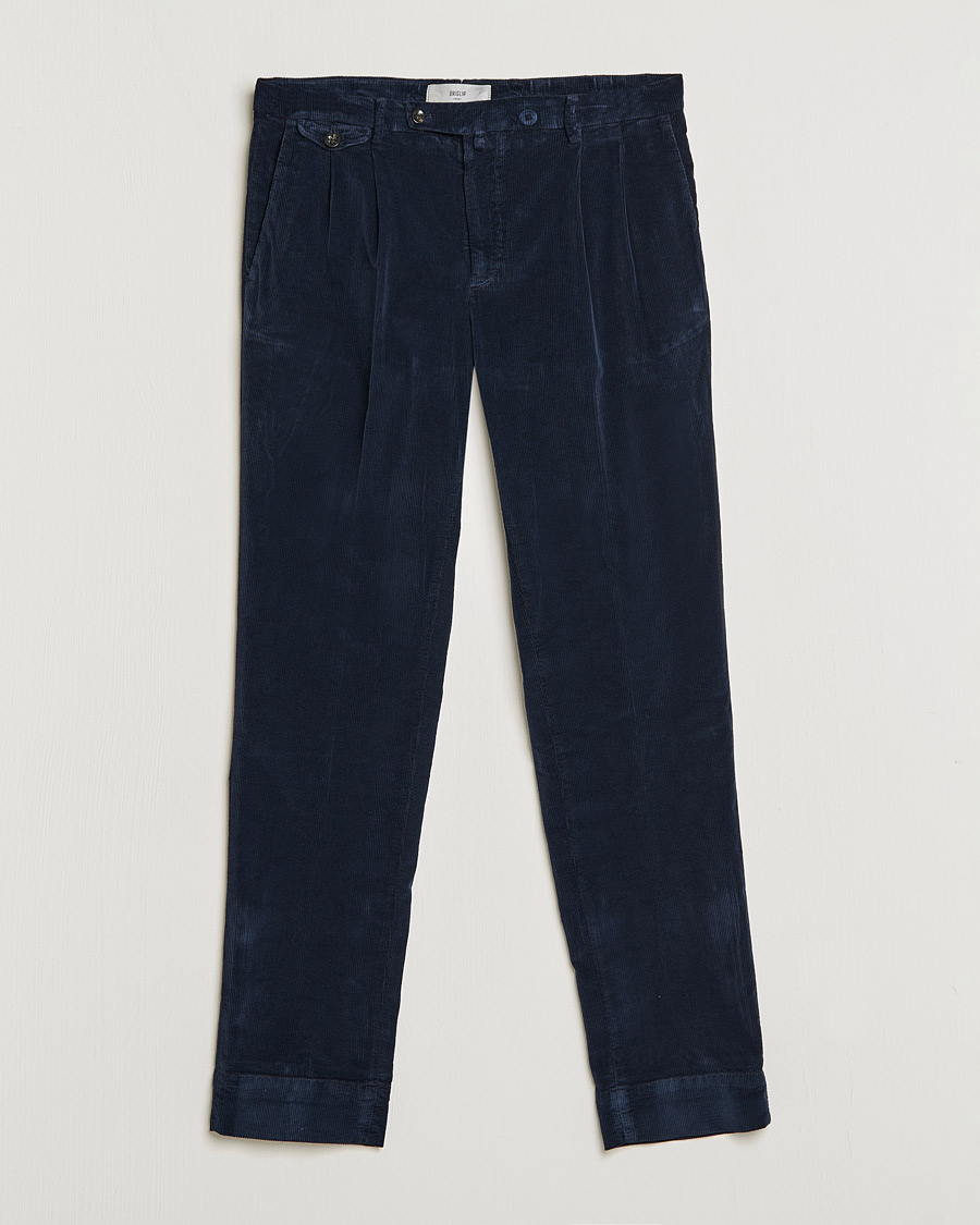 Hombres | Pantalones | Briglia 1949 | Easy Fit Corduroy Trousers Navy