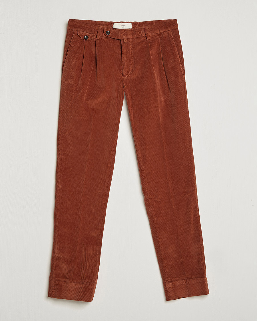 Hombres | Pantalones | Briglia 1949 | Easy Fit Corduroy Trousers Rust Red