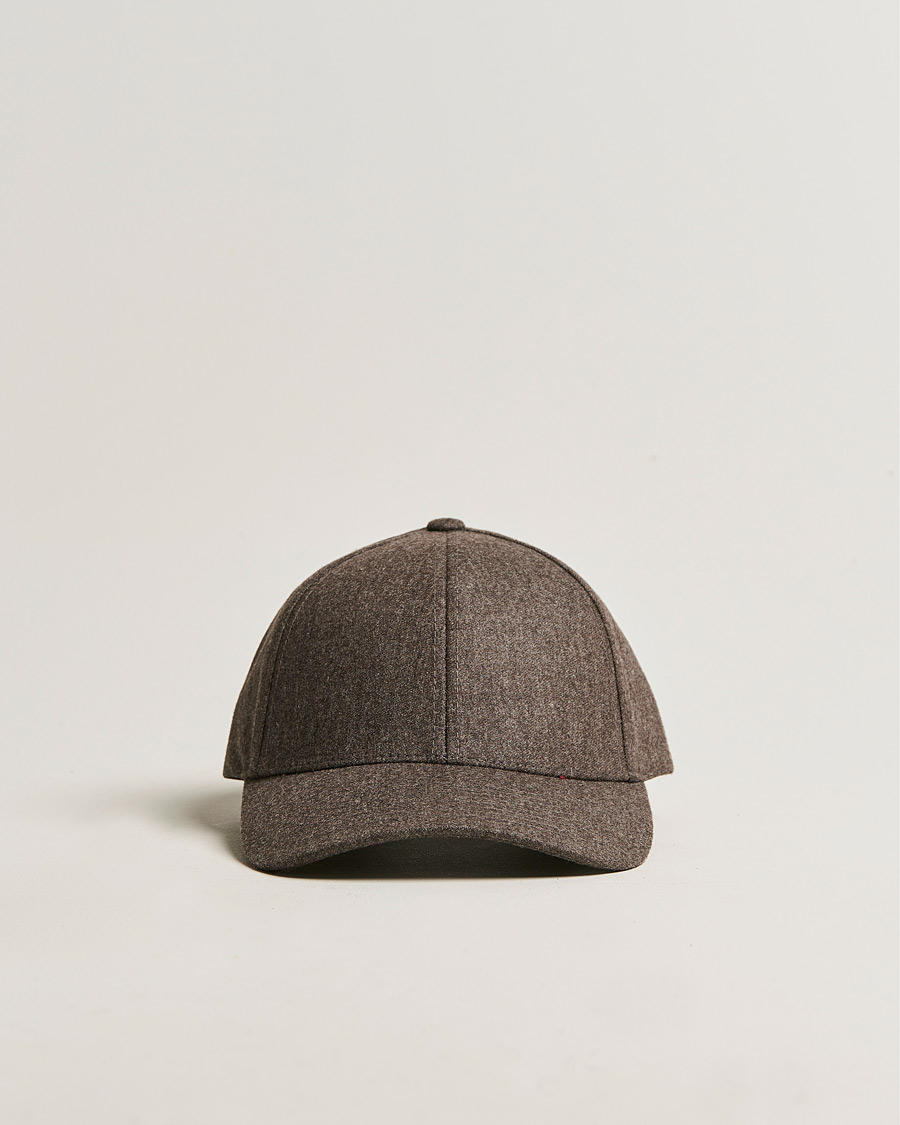 Hombres |  | Varsity Headwear | Flannel Baseball Cap Taupe Brown