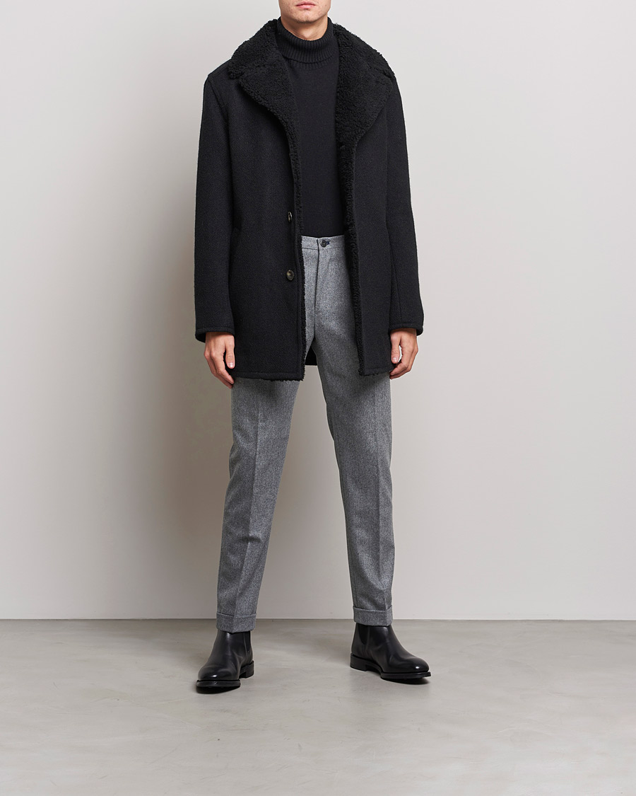 Hombres | Abrigos y chaquetas | Private White V.C. | The Shearling Car Coat Navy