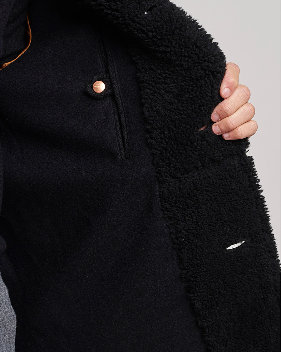 Hombres | Abrigos y chaquetas | Private White V.C. | The Shearling Car Coat Navy