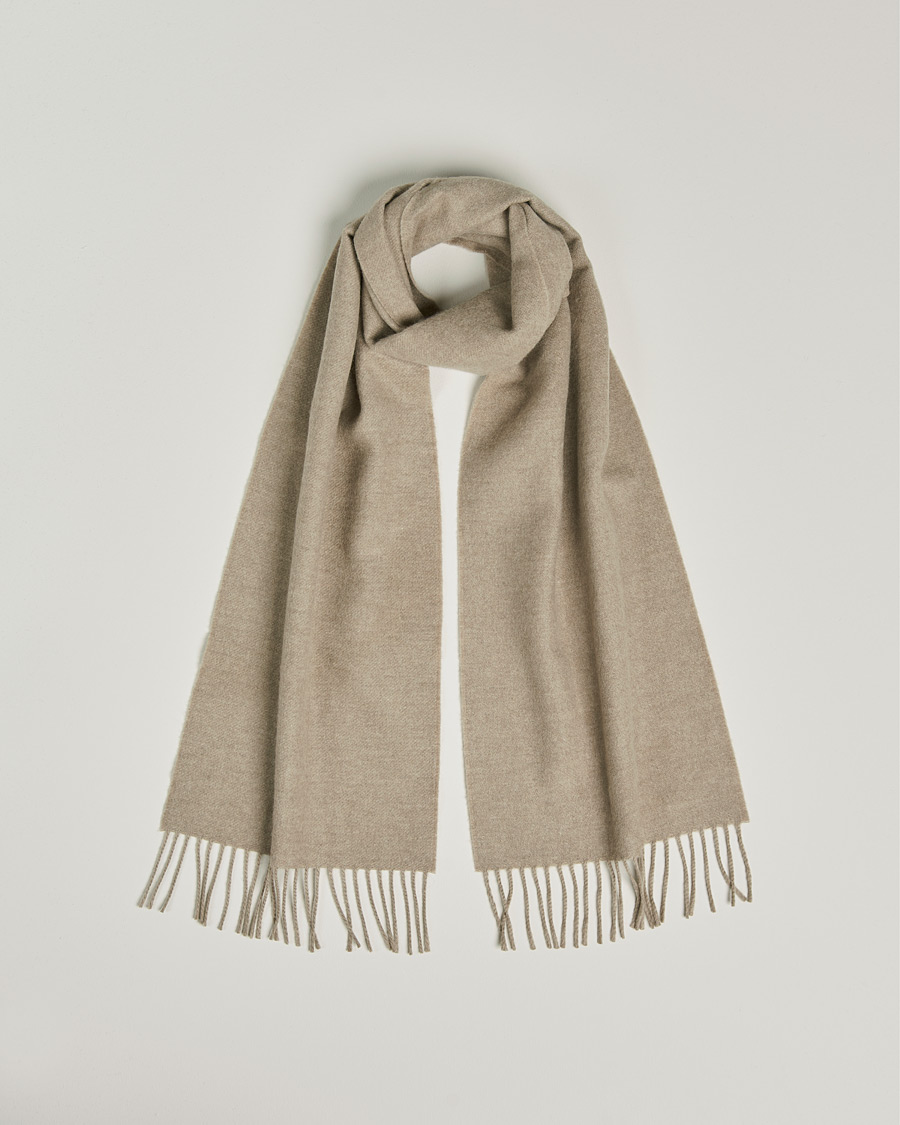 Hombres | Begg & Co Vier Lambswool/Cashmere Solid Scarf Mushroom | Begg & Co | Vier Lambswool/Cashmere Solid Scarf Mushroom