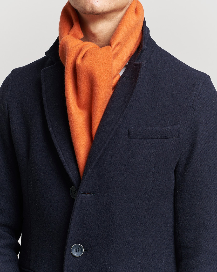 Hombres |  | Begg & Co | Vier Lambswool/Cashmere Solid Scarf Orange