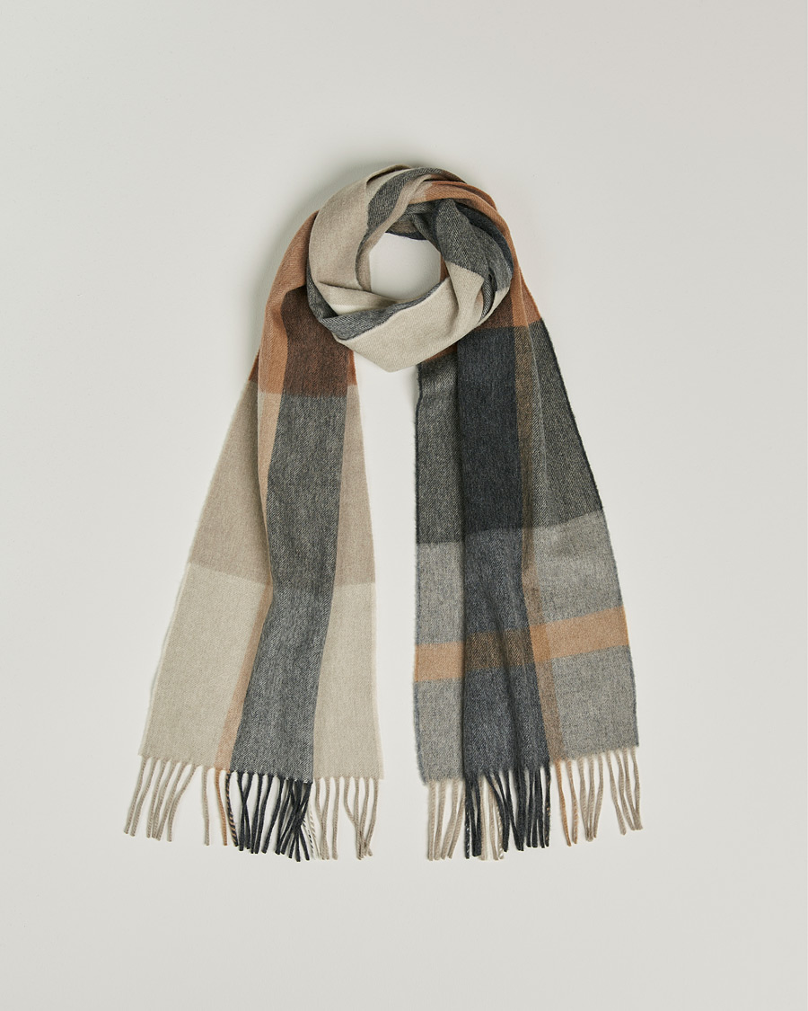 Hombres | Begg & Co Vale Sitwell Lambswool/Cashmere Scarf Charcoal Natural | Begg & Co | Vale Sitwell Lambswool/Cashmere Scarf Charcoal Natural
