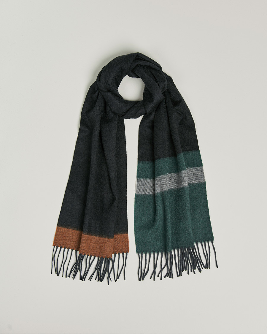 Hombres | Begg & Co Arran Cashmere Scarf Slate Green | Begg & Co | Arran Cashmere Scarf Slate Green