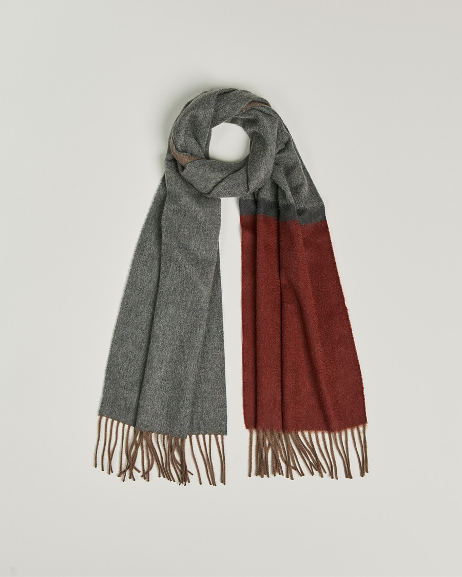 Hombres | Begg & Co Arran Boarder Cashmere Scarf Derby Brick | Begg & Co | Arran Boarder Cashmere Scarf Derby Brick