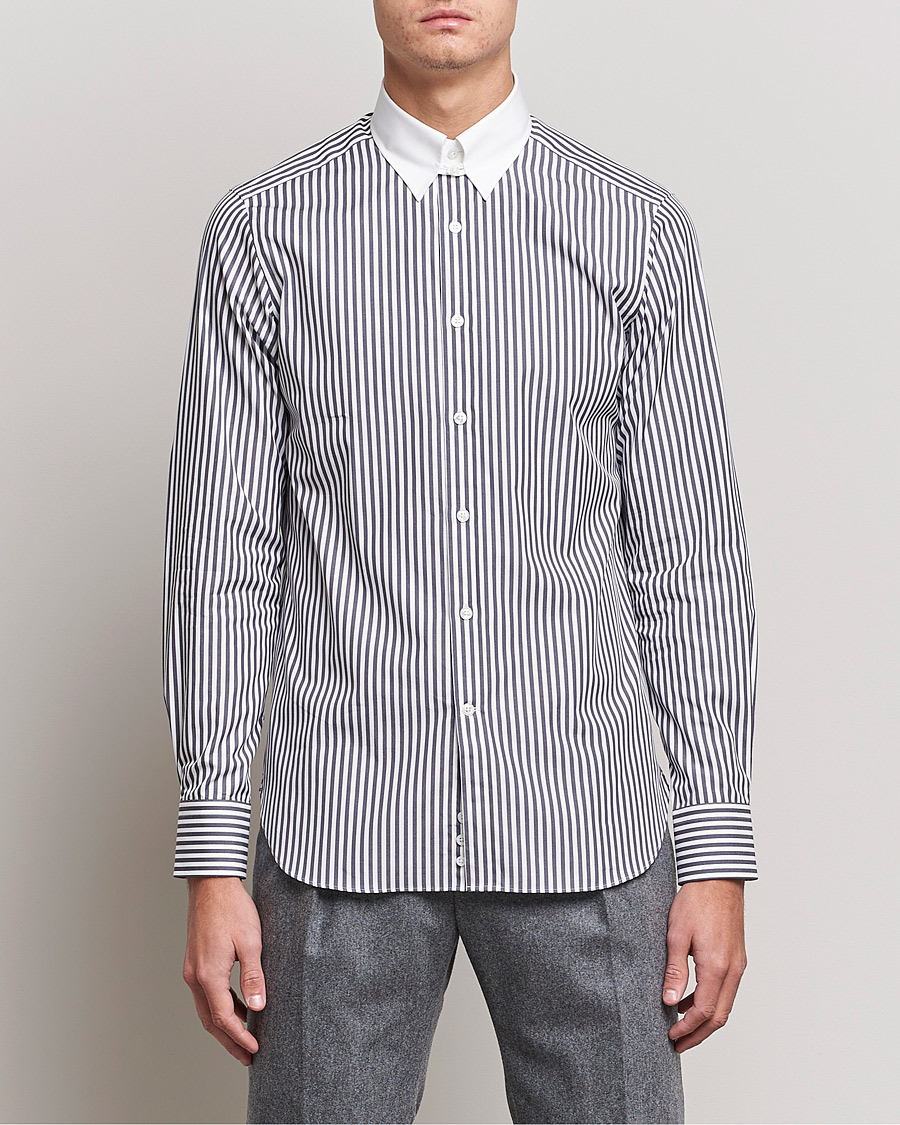 Hombres | Camisas | Beams F | Tab Collar Dress Shirt Grey/White