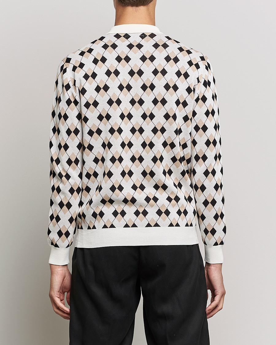 Hombres | Jerséis y prendas de punto | BEAMS PLUS | Argyle Knitted Polo Off White