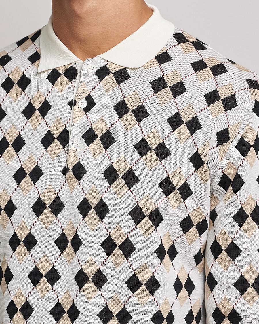 Hombres | Jerséis y prendas de punto | BEAMS PLUS | Argyle Knitted Polo Off White