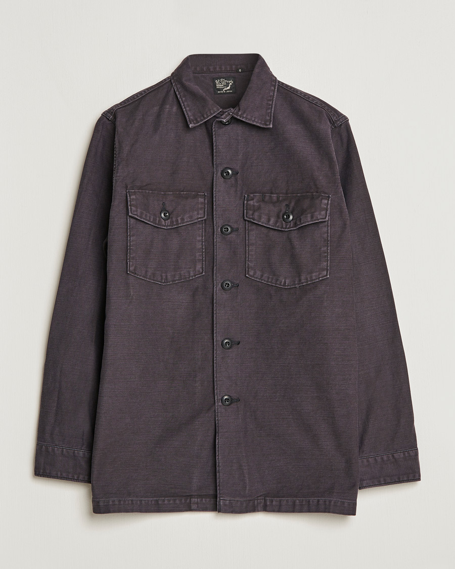 Hombres | Camisas | orSlow | Cotton Sateen US Army Overshirt Black