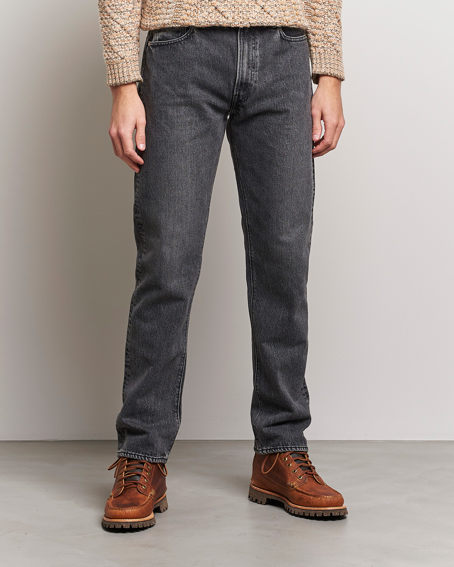 Hombres | Vaqueros | orSlow | Tapered Fit 107 Jeans Black Stone Wash