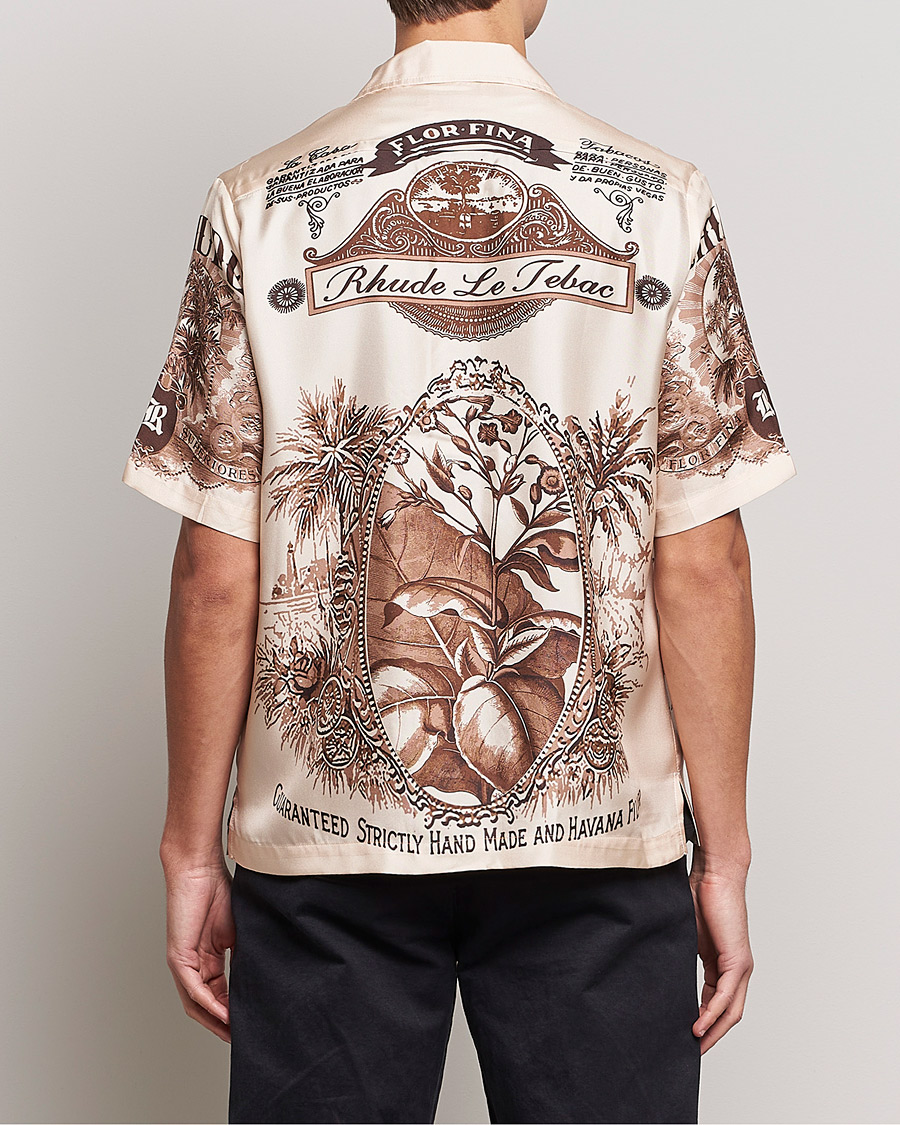 Hombres | Camisas | Rhude | Silk Cigar Short Sleeve Shirt Brown/Cream