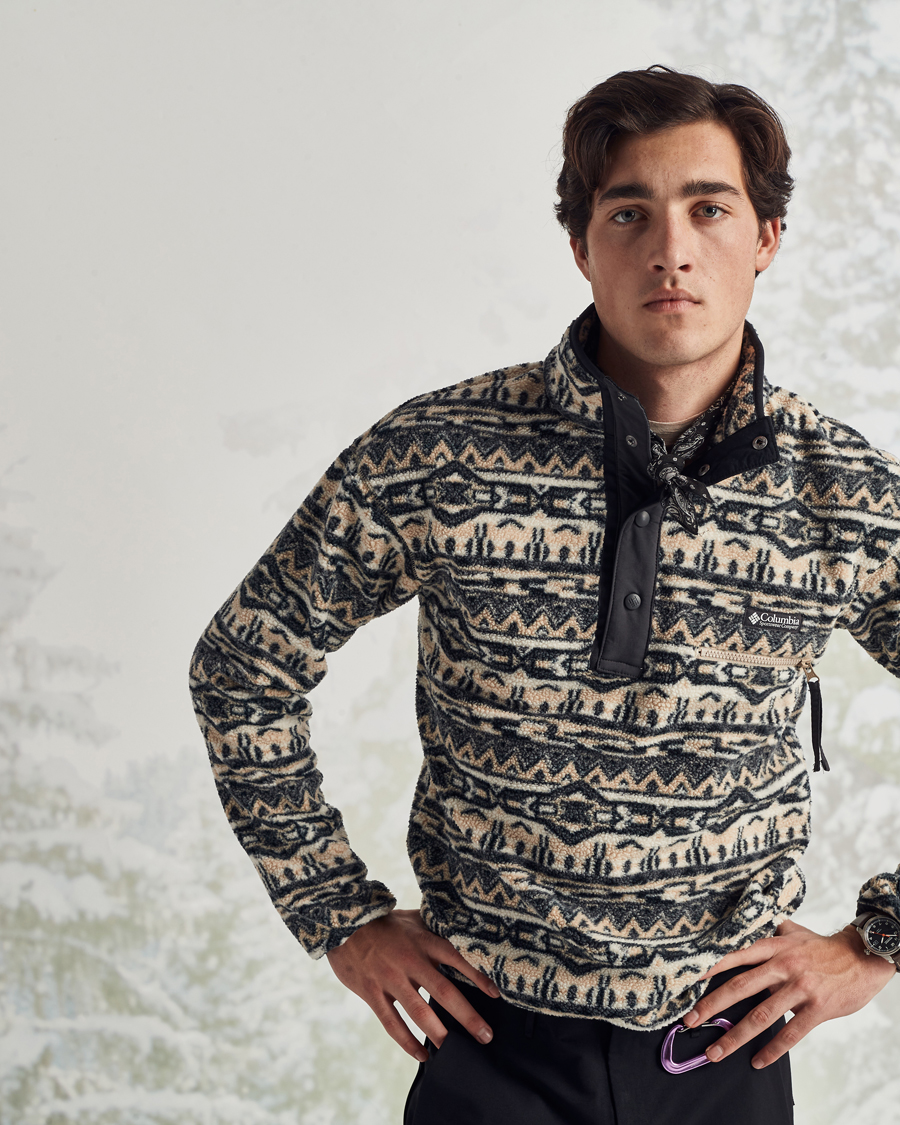 Hombres | Jerséis y prendas de punto | Columbia | Helvetia Half Snap Fleece Ancient Fossil 80s Print