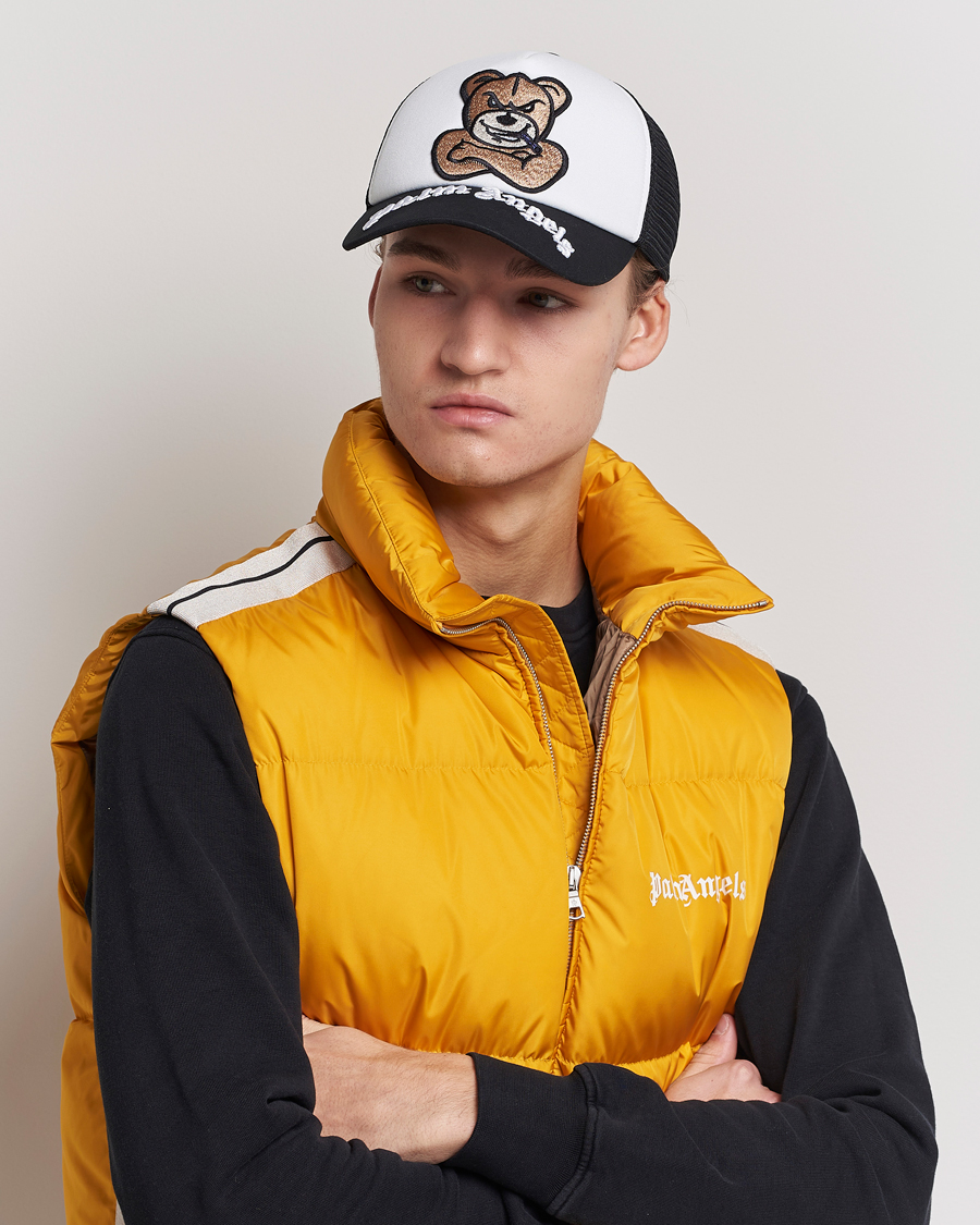 Hombres | 8 Moncler Genius Palm Angels Bear Motif Baseball Cap White/Black | Moncler Genius | 8 Palm Angels Bear Motif Baseball Cap White/Black