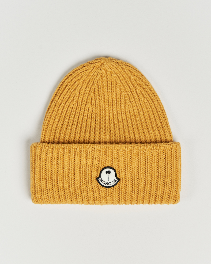 Hombres | 8 Moncler Genius Palm Angels Wool Beanie Yellow | Moncler Genius | 8 Palm Angels Wool Beanie Yellow