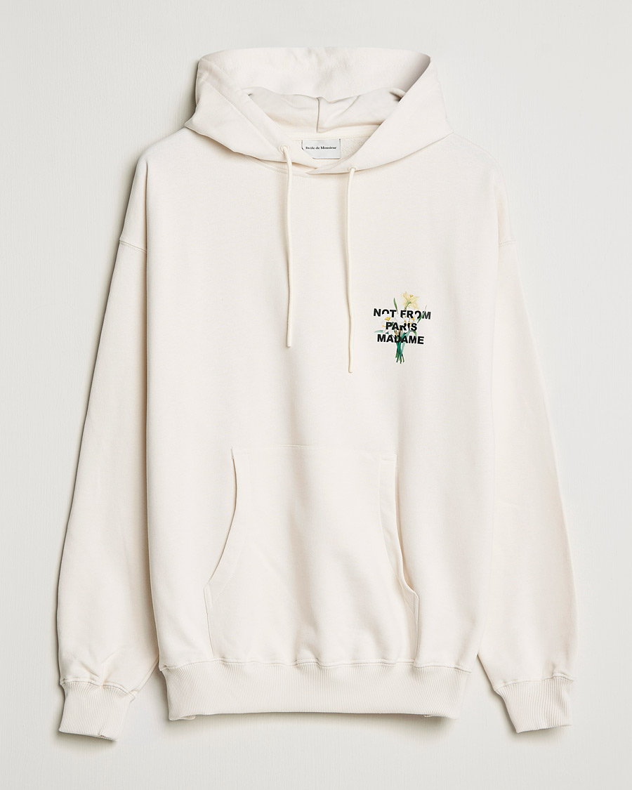 Hombres | Jerséis y prendas de punto | Drôle de Monsieur | Fleur Slogan Hoodie Off White