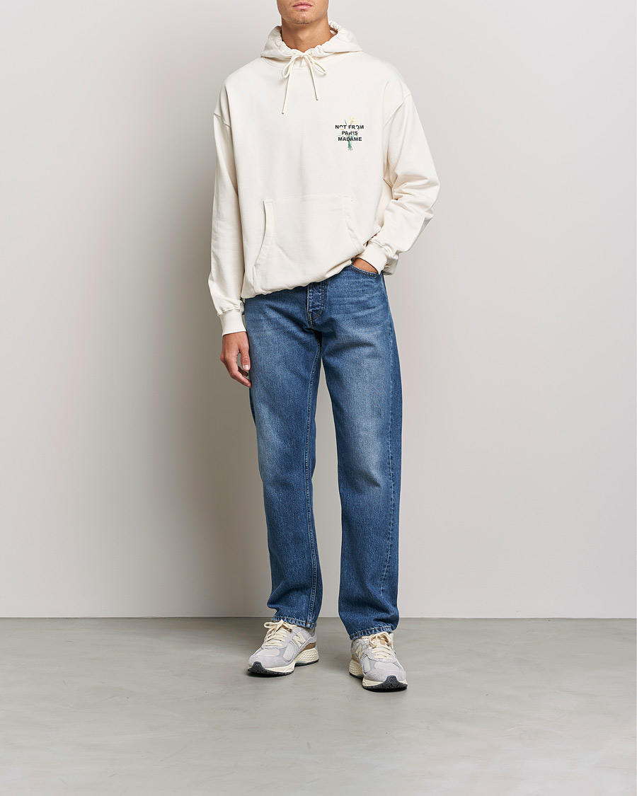 Hombres | Jerséis y prendas de punto | Drôle de Monsieur | Fleur Slogan Hoodie Off White