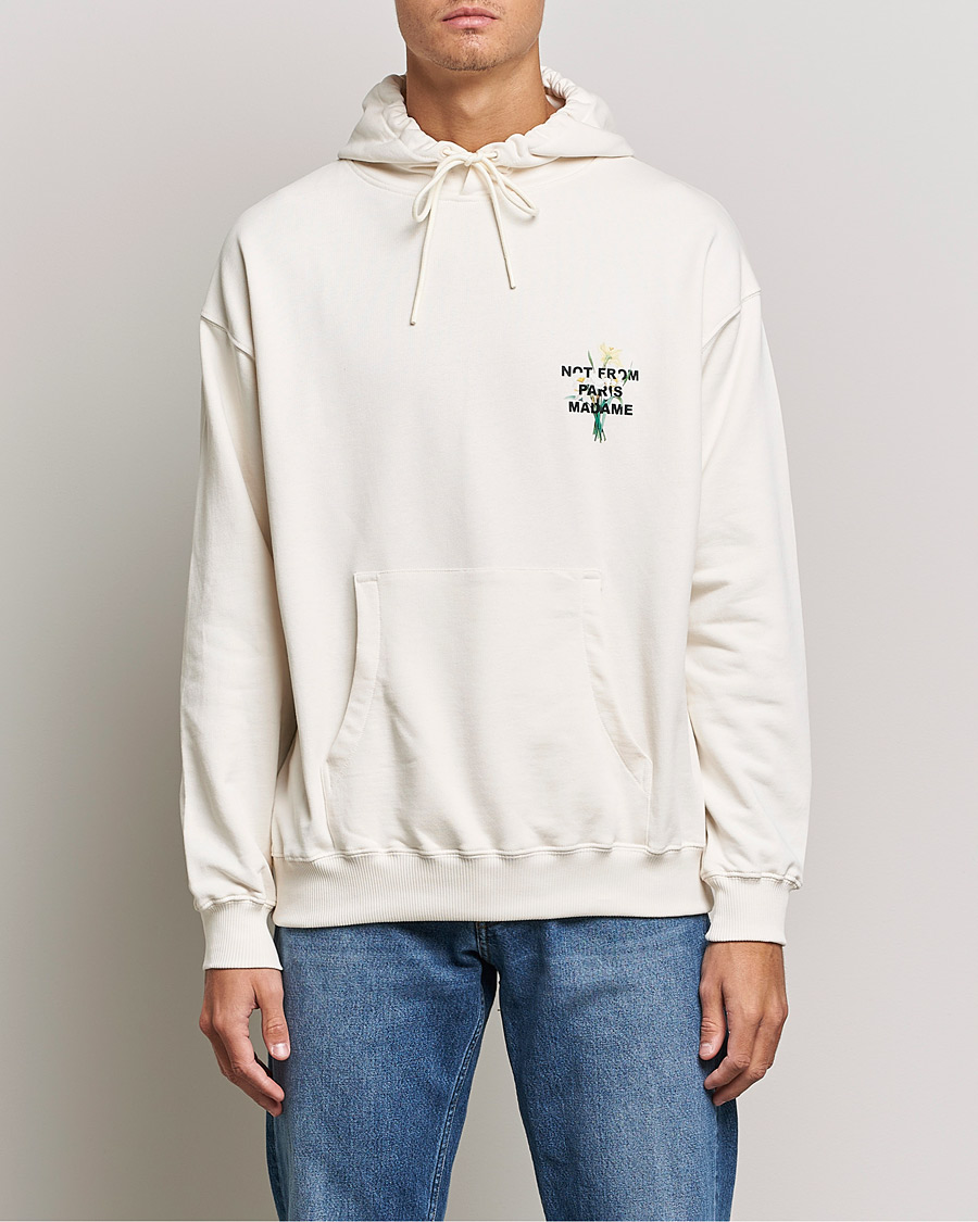 Hombres | Jerséis y prendas de punto | Drôle de Monsieur | Fleur Slogan Hoodie Off White