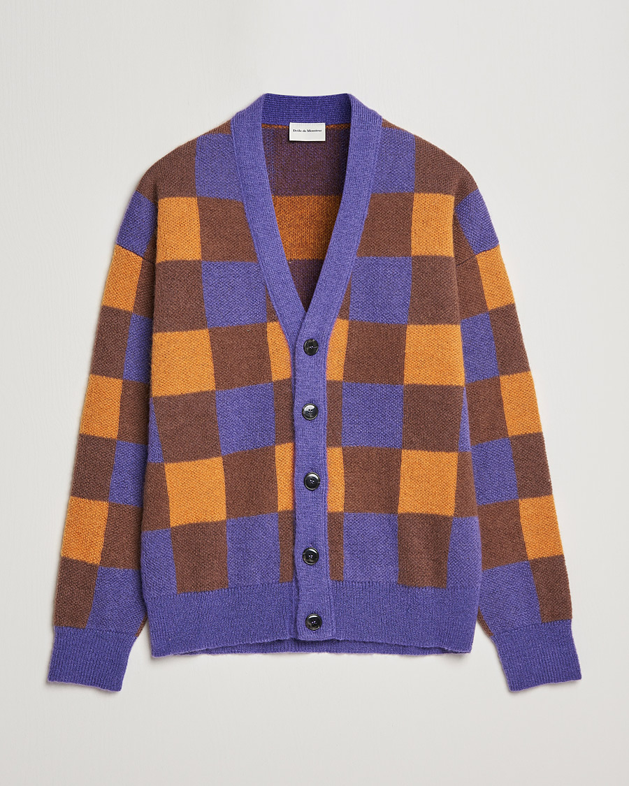 Hombres | Jerséis y prendas de punto | Drôle de Monsieur | Le Cardigan Mohair Purple/Orange