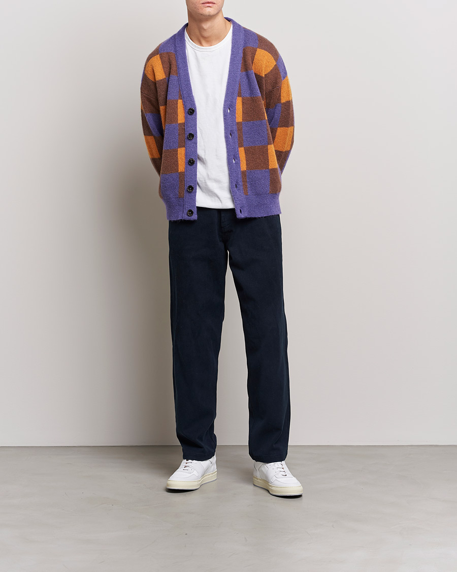 Hombres | Jerséis y prendas de punto | Drôle de Monsieur | Le Cardigan Mohair Purple/Orange