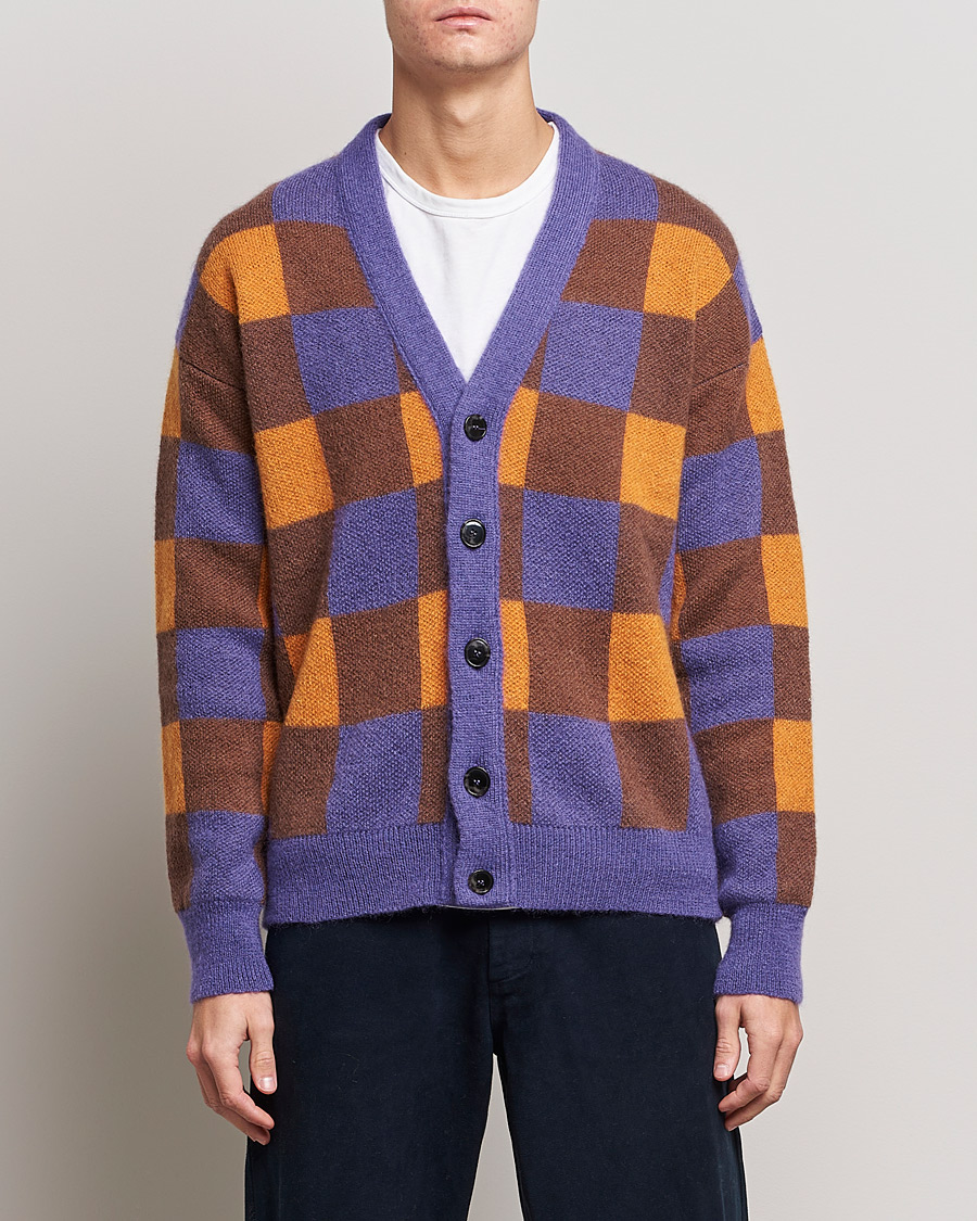 Hombres | Jerséis y prendas de punto | Drôle de Monsieur | Le Cardigan Mohair Purple/Orange